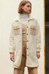 Contrast Flap Pocket Single Breasted Teddy Coat